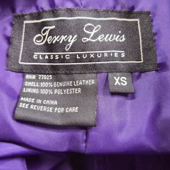 Terry Lewis Purple Genuine Leather Jacket Classic Luxuries Womens Coat With Extr - Picture 6 of 11